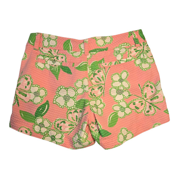 Lilly Pulitzer The Callahan Shorts Womens 0 Pink/Green Butterfly Floral Print - Picture 2 of 10